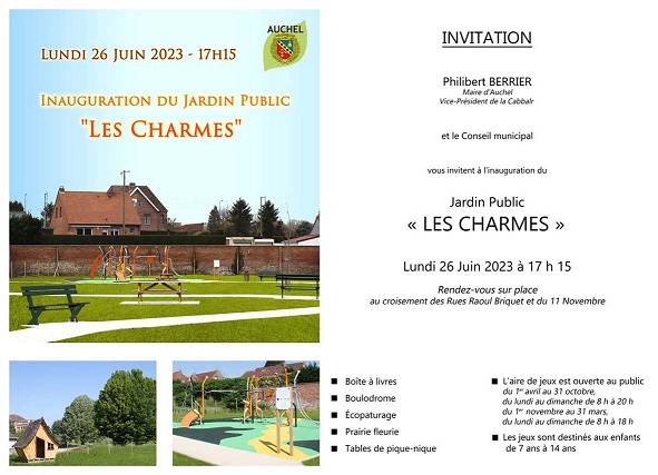 Le jardin public inauguré ce jour