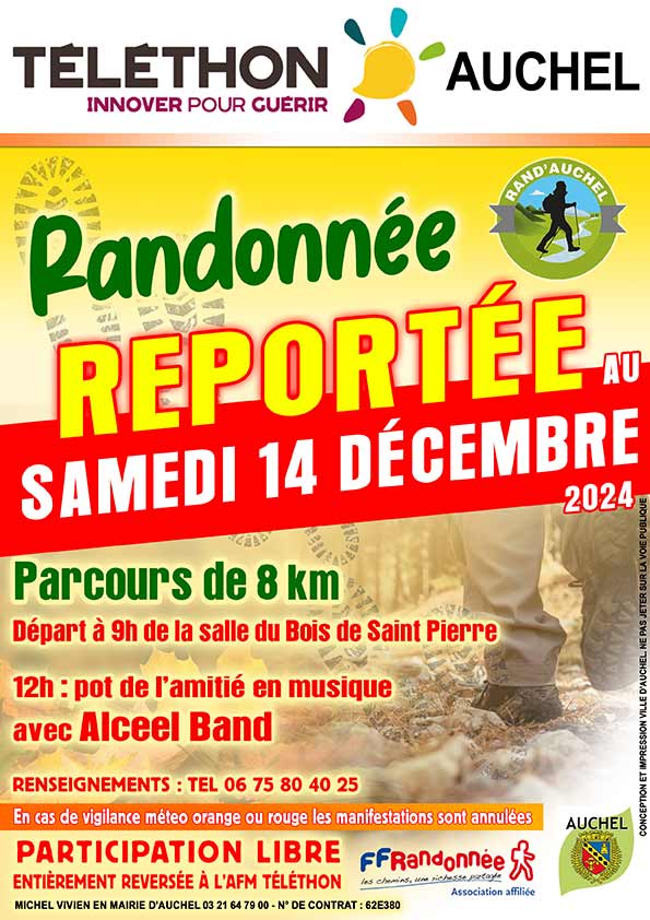 Randonnée Téléthon reportée