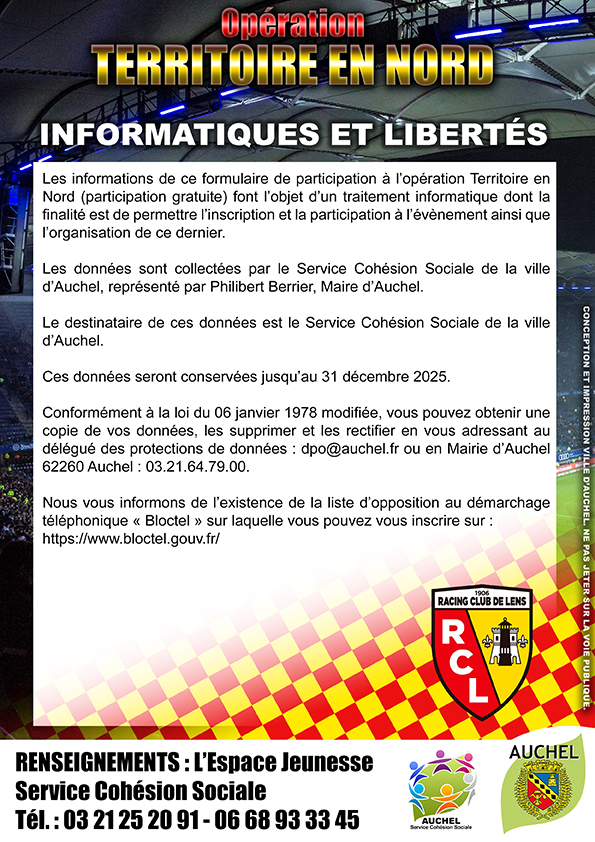 fiche d'inscription RGPD
