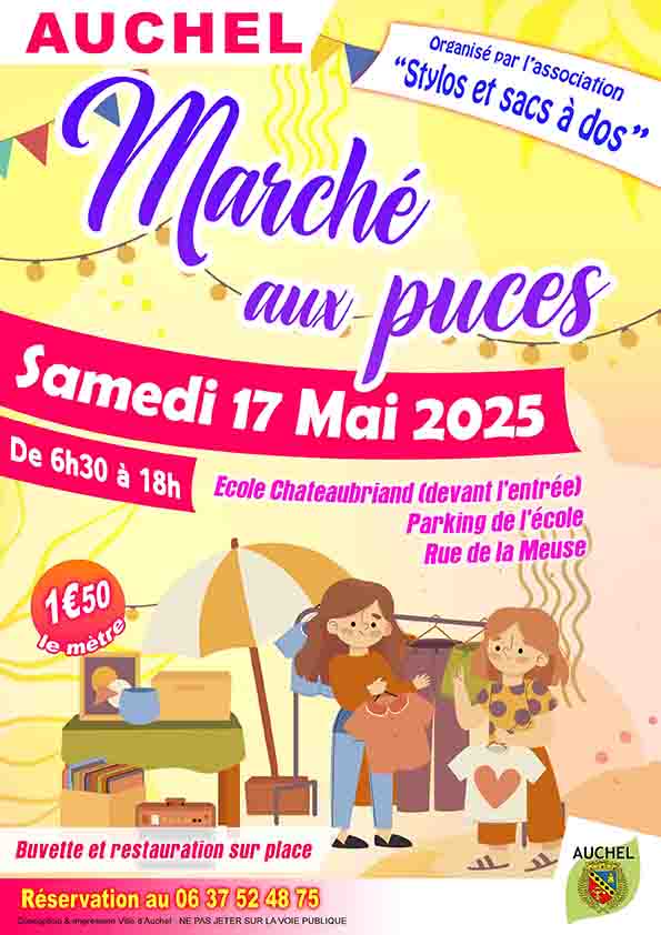 MARCHÉ AUX PUCES STYLOS ET SAC À DOS