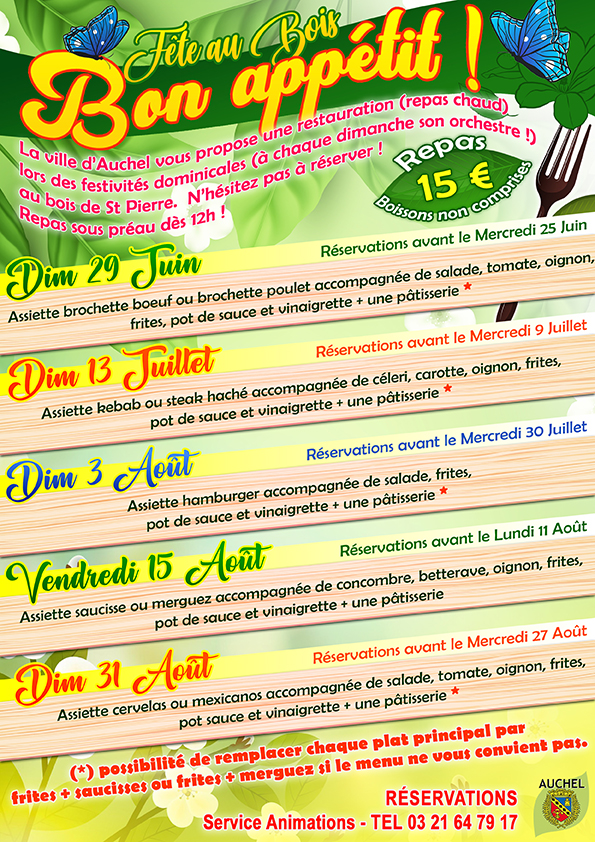 affiche repas fete au bois
