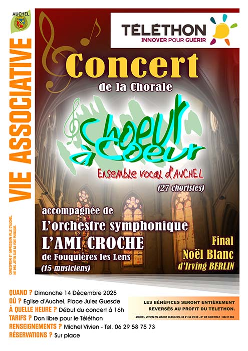 CONCERT CHOEUR À COEUR TELETHON