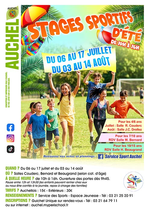 STAGES SPORTIFS D&rsquo;ÉTÉ