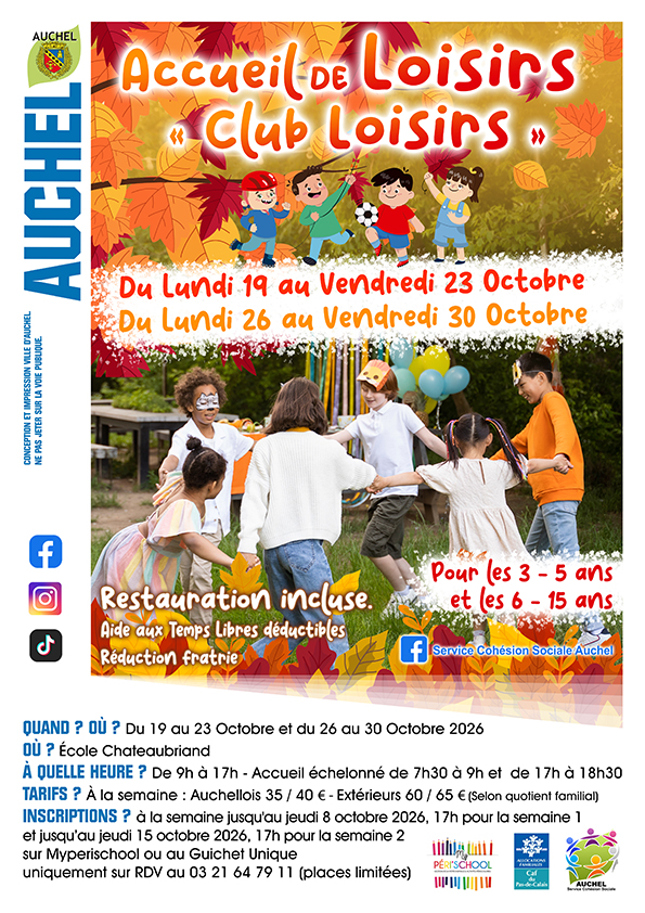 ACCUEIL DE LOISIRS « CLUB LOISIRS » OCTOBRE